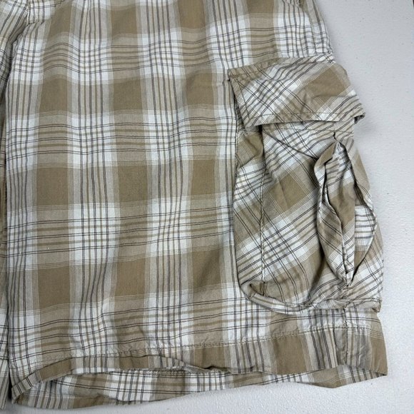 Quiksilver Edition Plaid Cargo Shorts Men Adult Size 38 Brown Used - Picture 4 of 10